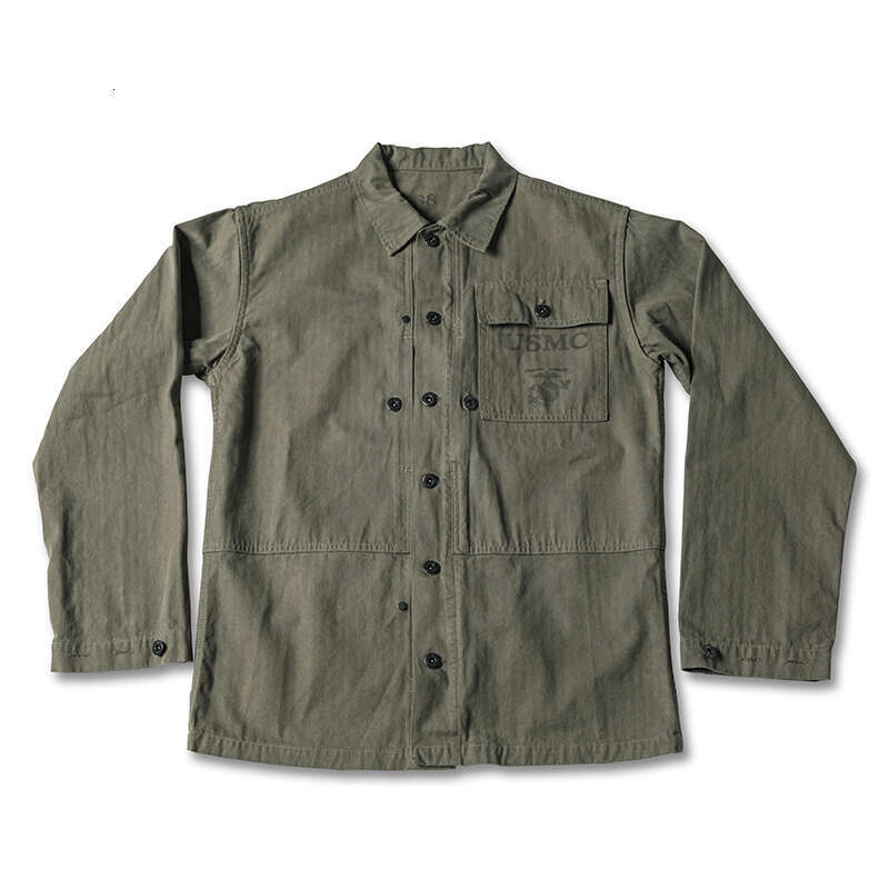Bronson 1944 Pattern Herringbone Twill Jacket Olive Drab P-44 Vintage HBT Work Coat