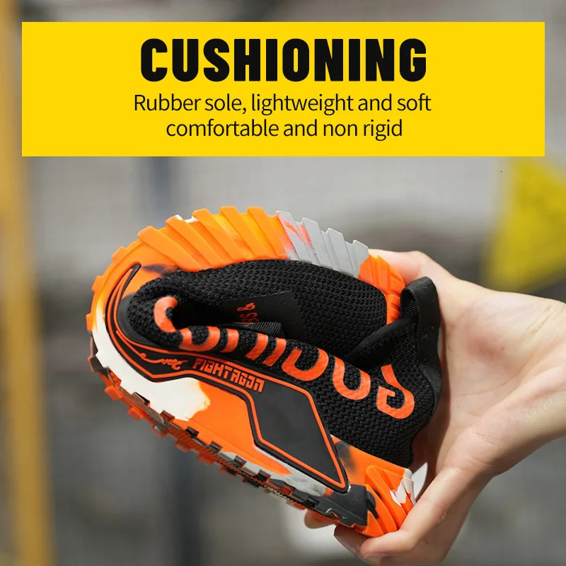 Fashion Sports Shoes Work Boots Puncture-Proof Safety Shoes Men Steel Toe Shoes Security Protective Shoes Indestructible 241031