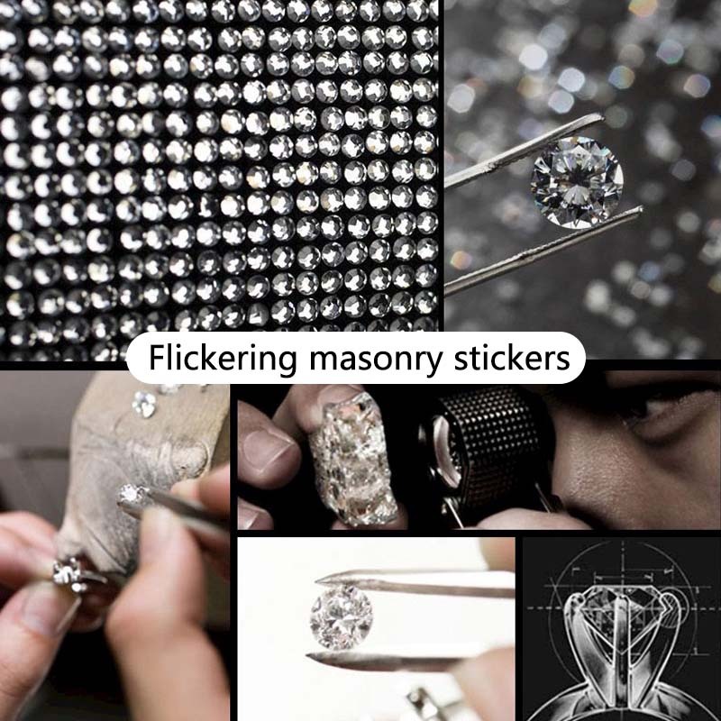 New Car Glitter Crystal Sticker Women's Car License Plate Frame Auto Parts 12.2*6.3In Three Colors Optional