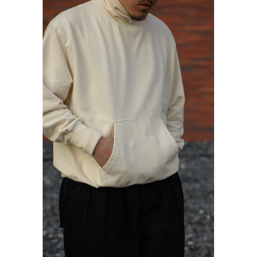 Second Order Men's Turtleneck Sweatshirt Oversized Pocket Solid Pullover