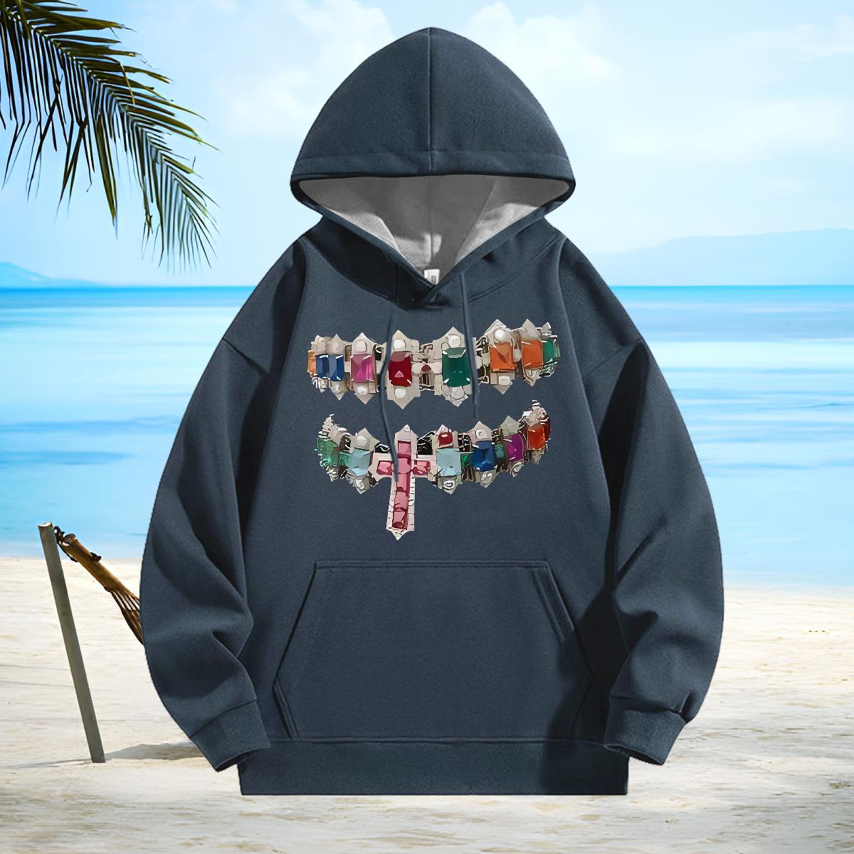 Fashion Designer Men's Hooded Sweatshirt Breathable Soft Popular Hoodie Daily Wear Clothings Oversized 2XL 3XL Thick Fleece