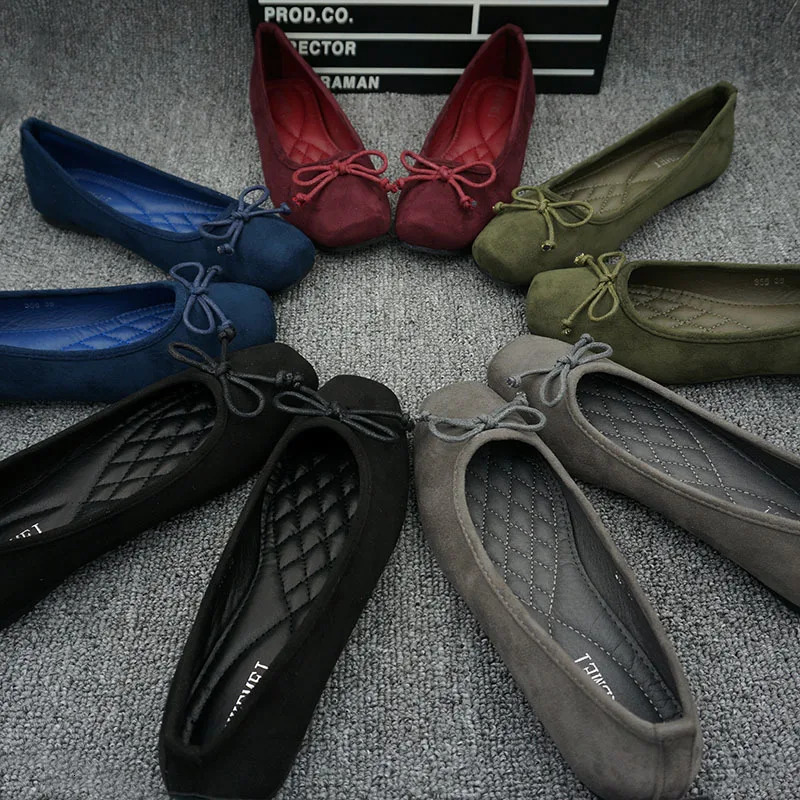 New 2024 Women's Flat Suede Leather Ladies Loafers Casual Ballerinas Moccasins Driving Shoes Large Size EU 35-42