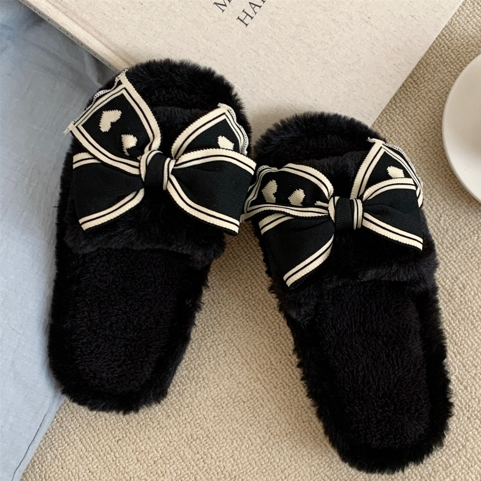 Soft soled home summer slippers for girls Heart bow Indoor street sandals for girls slippers