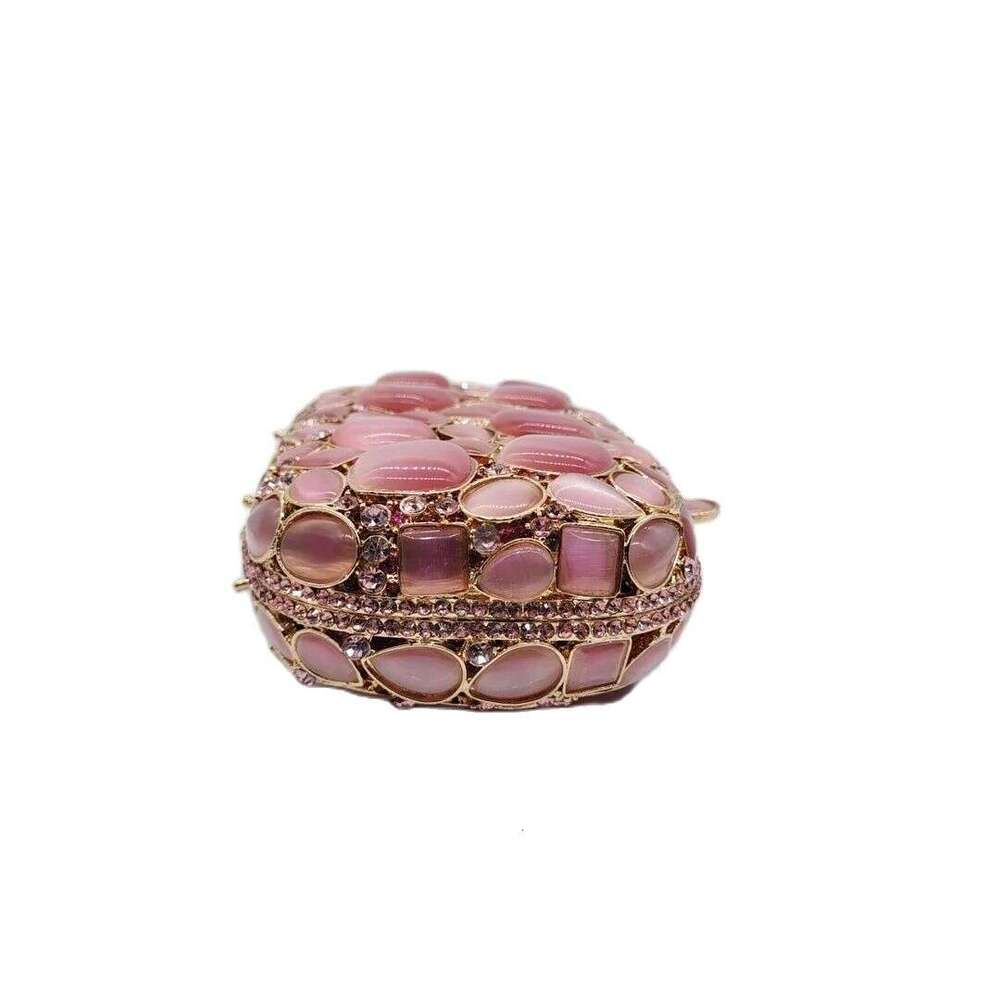 Shimmer Stones Metal Box Glitter Shiny Dias Evening Wedding Party Clutch Purse Fashion Women Handbag Shoulder Bag