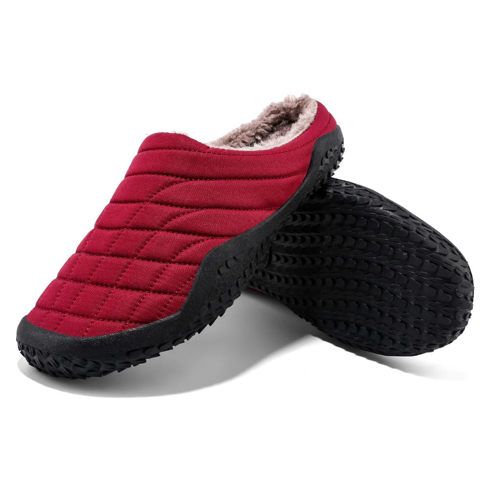 Men Winter Warm Cotton Slippers Women Indoor Home Cotton Shoes Outdoor Non-slip Plush Fur Casual Slippers Thick Big Size 37-48 241031