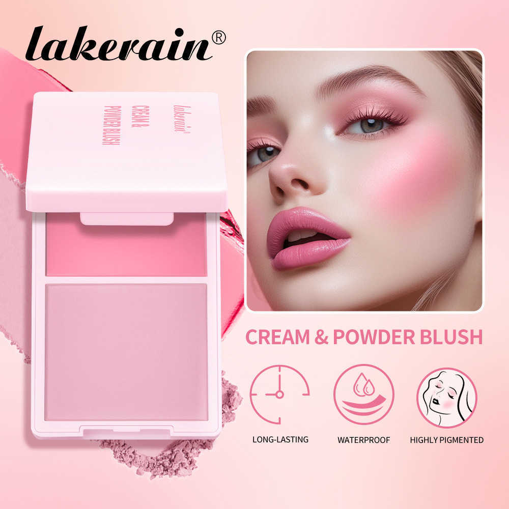 lakerain blush Cream & Powder 2-in-1 Plate Long-lasting Delicate Blush plate patrick blush Y240815