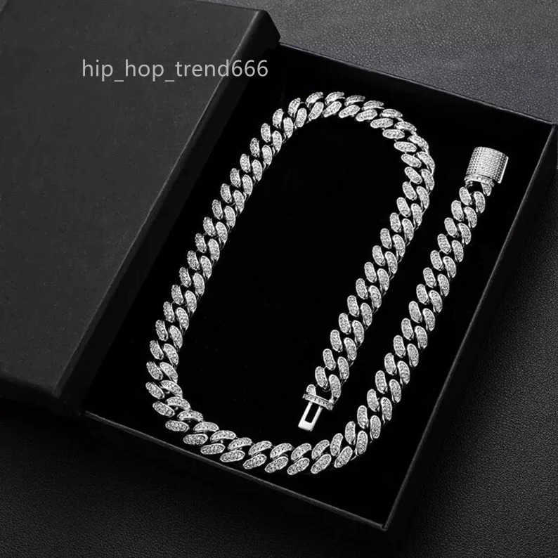 Master Rocks Hiphop Necklace 925 Sterling Silver 12mm Iced Out VVS Moissanite Cuban Link Chain Necklace
