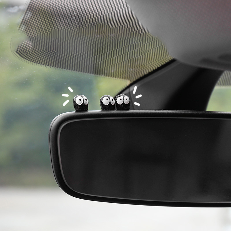 New 5/10/20Pcs Cute Black Elf Interior Decoration Funny Auto Center Console Rearview Mirror Ornaments For Car Accessories