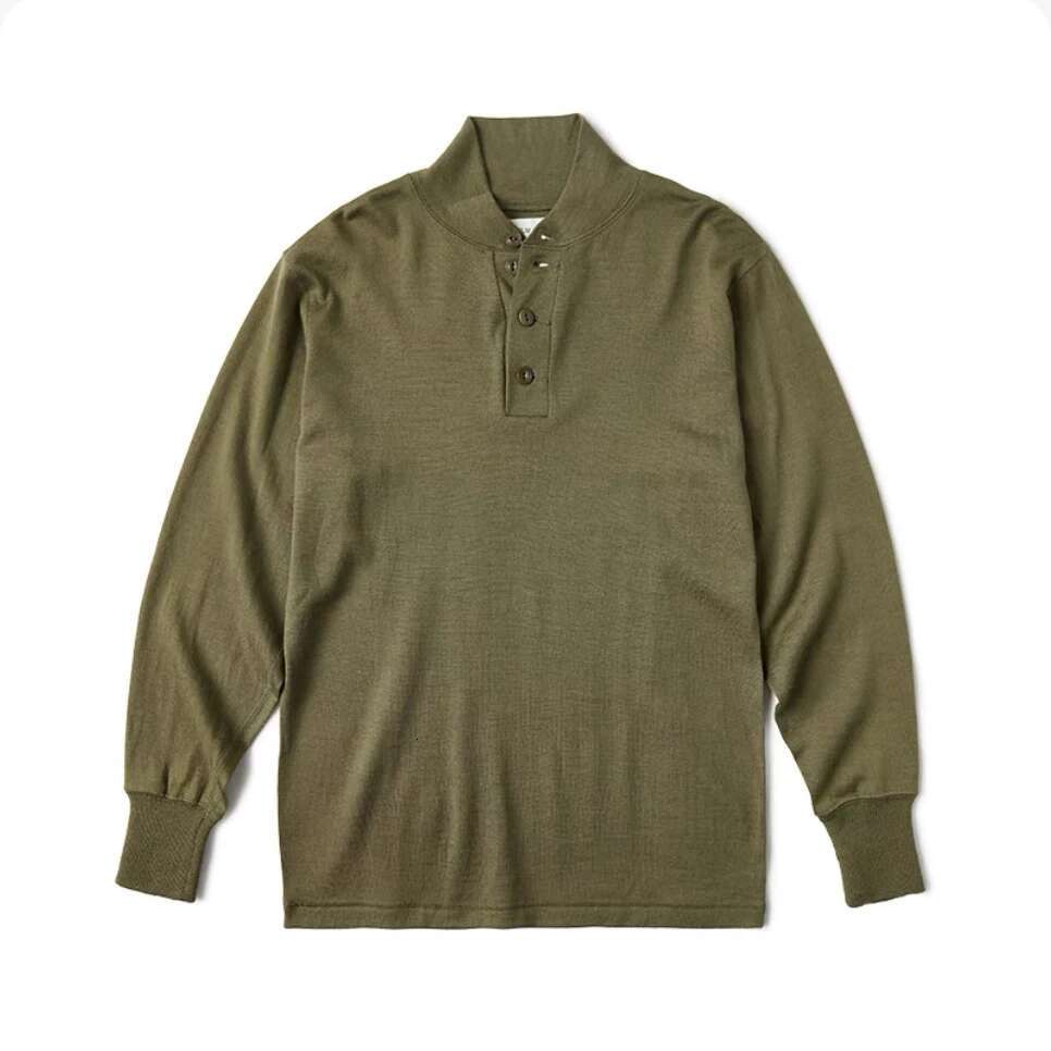 Red Bronson 100% Merino Wool Shirt Og-208 Jungle Sweater Men's Knit Jumper Olive Green