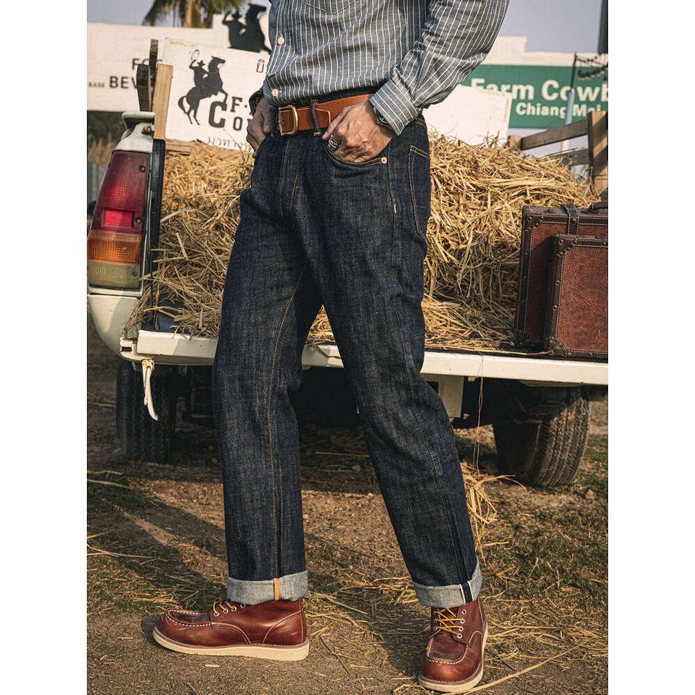 Red Tornado 710 Slim Straight Jeans Button Fly Heritage Style Seedge Denim Pants