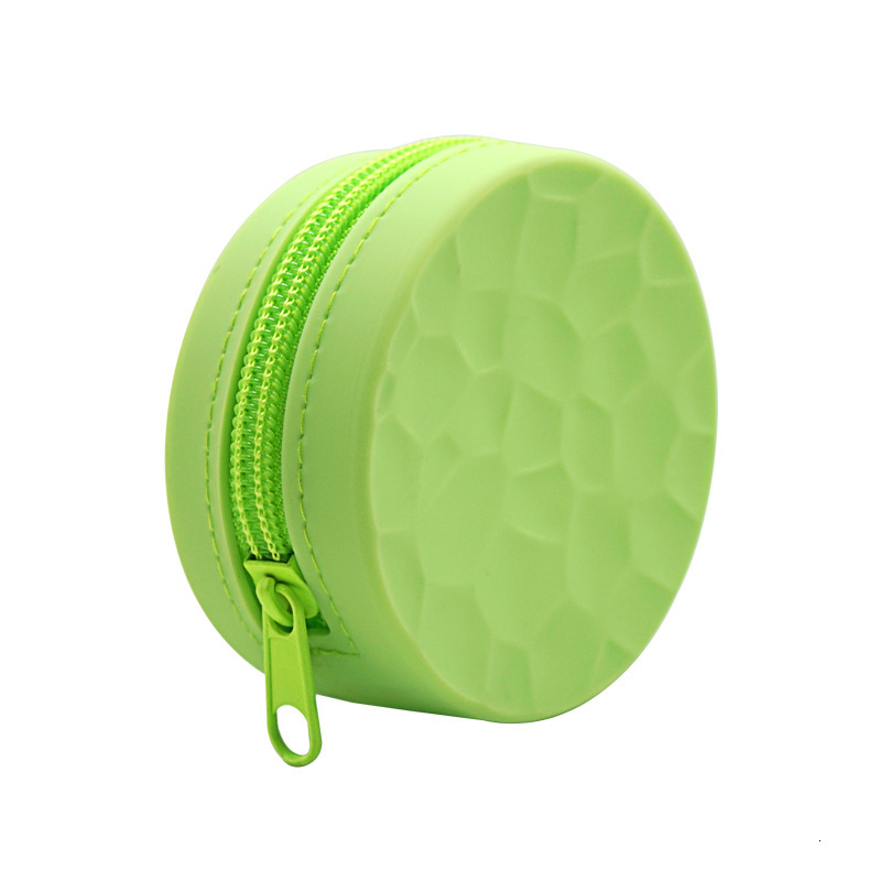 New designer's minimalist silicone wallet, circular headphone storage bag, data cable, coin box, mini wallet that can be printed