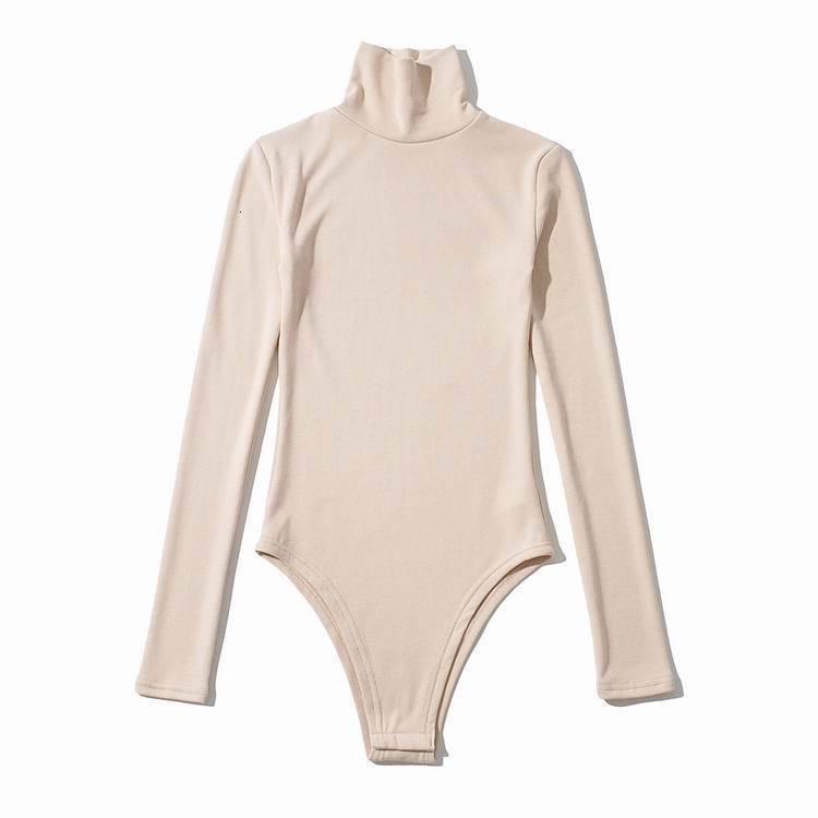 Designer style Instagram super hot slim fit slimming high neck long sleeved jumpsuit women's autumn and winter solid color versatile T-shirt base