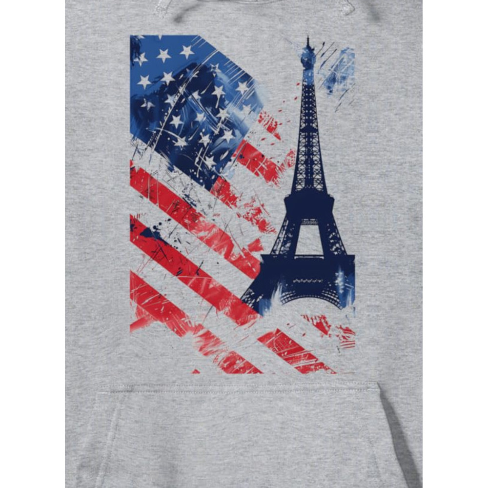 Hoodie for Mens Womens Paris France Eiffel Tower French Flag USA America Vacation Pullover Hoodie Graphic Hoodies sweatshirt Warm Hip Hop