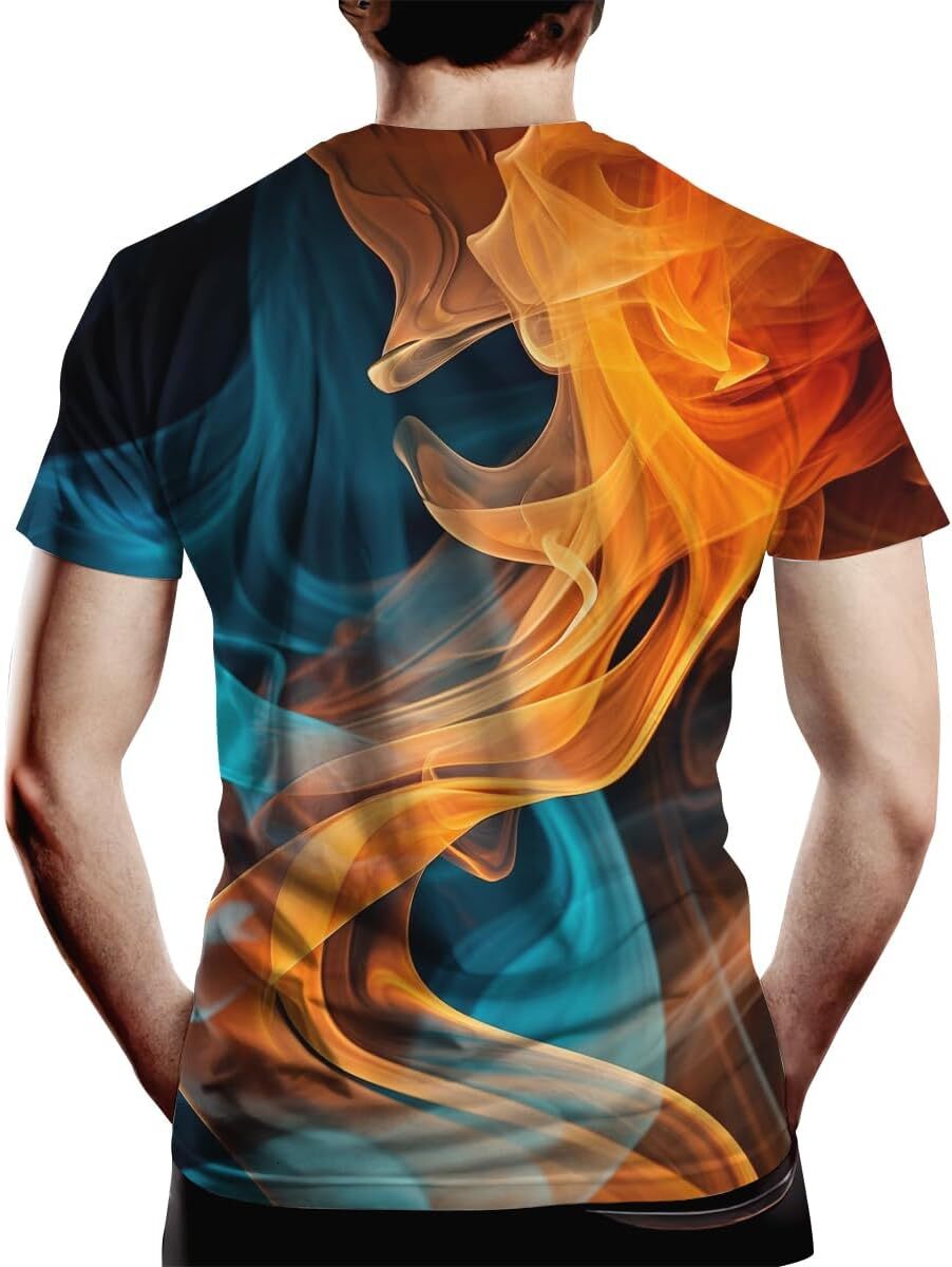Mens T shirt Mens T shirt Colorful T-Shirts for Men 3D Neon Abstract Tee Adult Summer Casual Shirts tee Casual tops summer clothes tee Casual tops sum