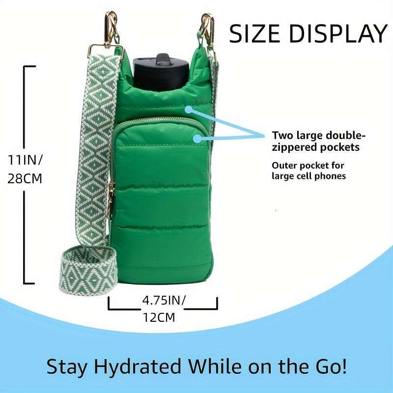 multifunctional outdoor down bottle cover with fashion shoulder strap crossbody bag for kettle protection