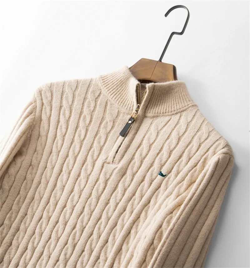 Wool Blend Pullovers Knitwear Sweater Mens Clothing Winter Male Coat Christmas Outerwear Woollen Soft Warm 241031