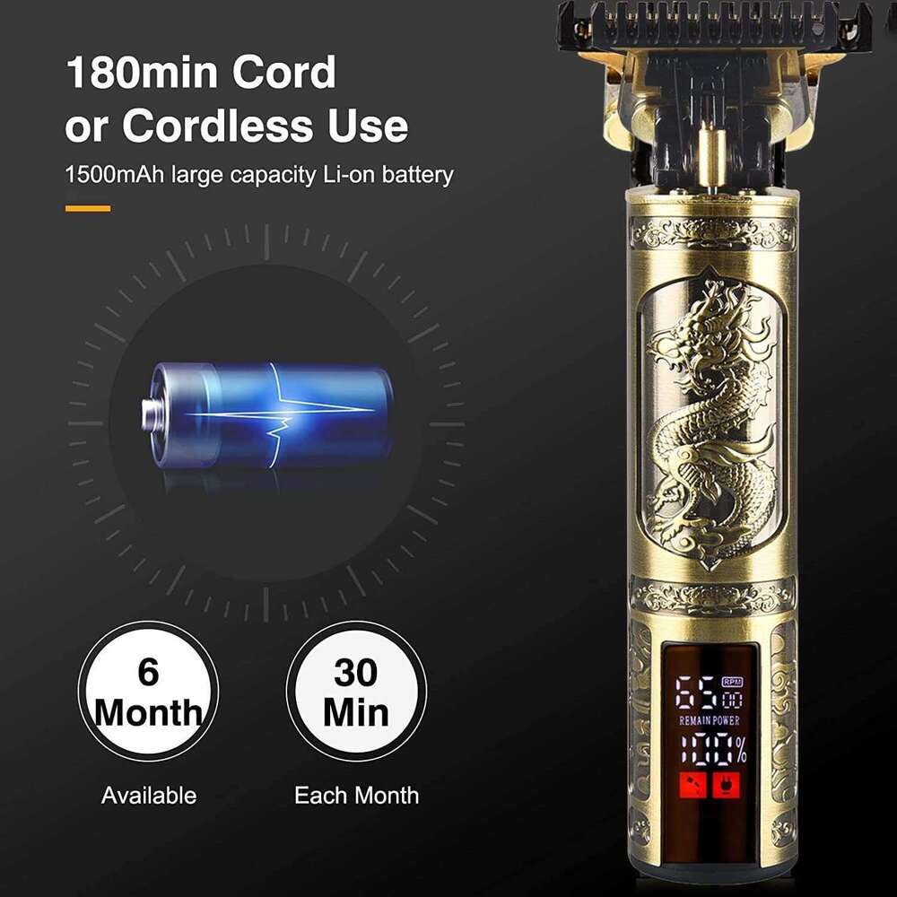 Professional Cordless & Corded Men's Hair Clipper and Rechargeable Beard Trimmer Home Use Gift Dad for Father's Day