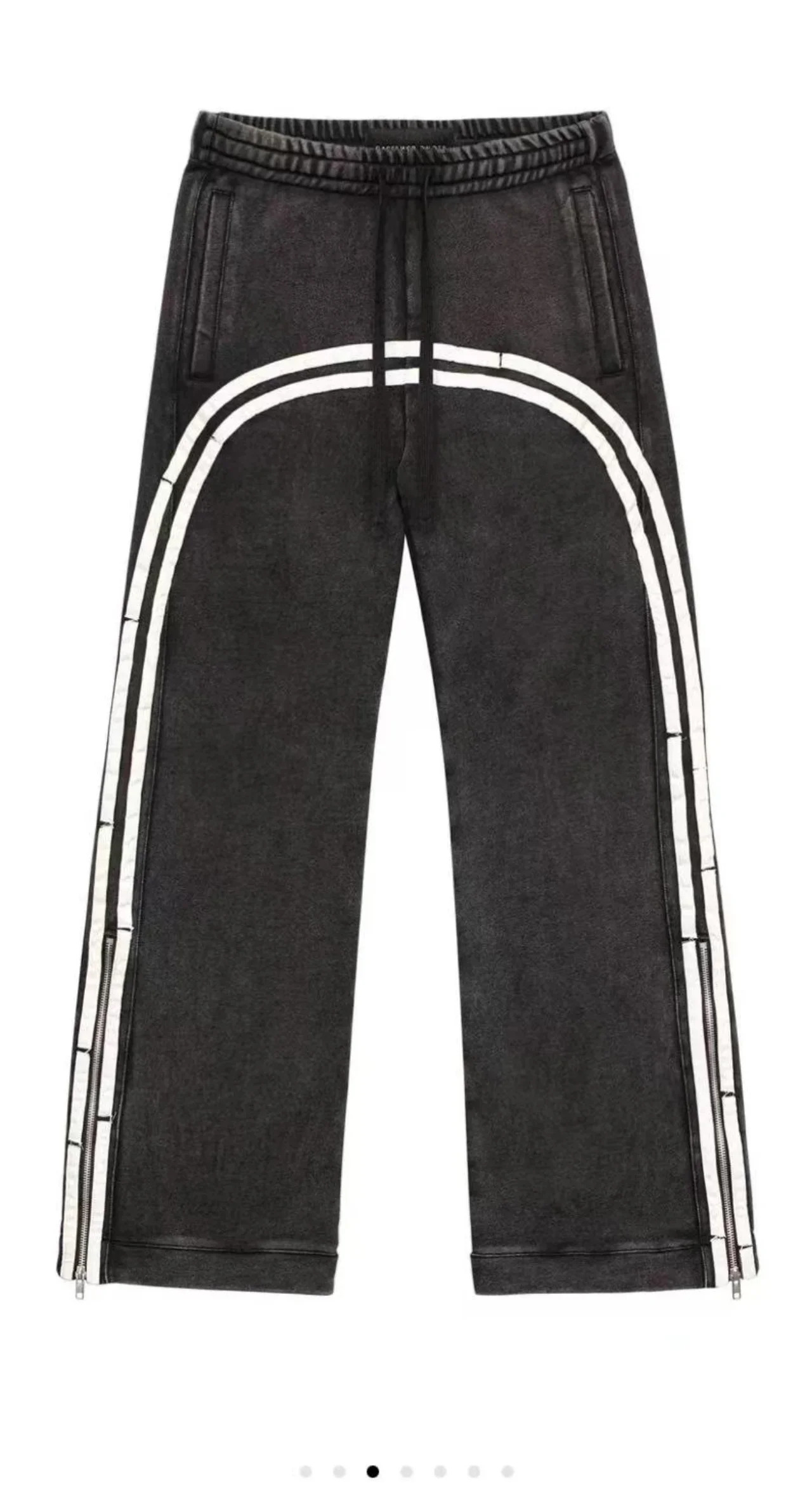 Aesthetic Letter Star Side Stripe Zipper Baggy Straight Pants for Women Y2k High Street Fashion Casual Couple Sports Pants 241030 - view 3