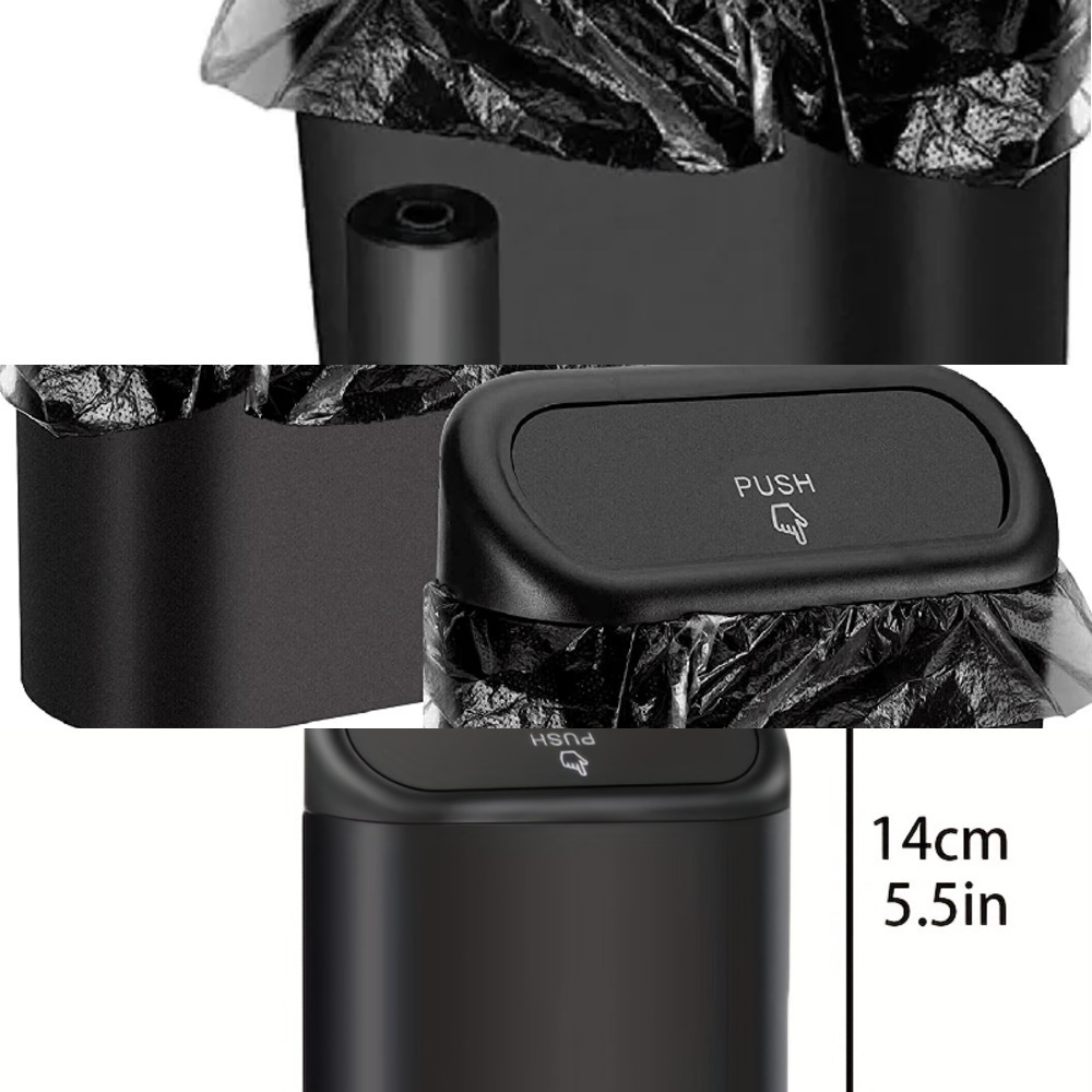 New 3Pcs Car Can (With Lid) Contains 60 (300) Garbage Bags, Small Trash Can, Leak-Proof Mini Car Accessories