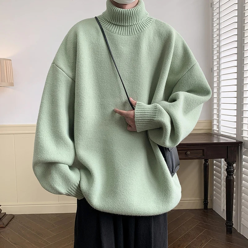 White Sweater Male Winter Pullover Sweater For Turtleneck Men Clothes Black Knit Sweater Turtleneck Man Clothes Autumn 2024 241031