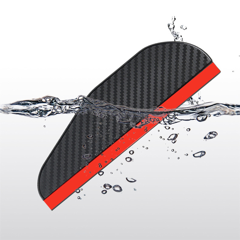 New 2Pcs Eyebrow Carbon Fiber Rearview Side Snow Sun Visor Rain Cover Car Mirror Accessories