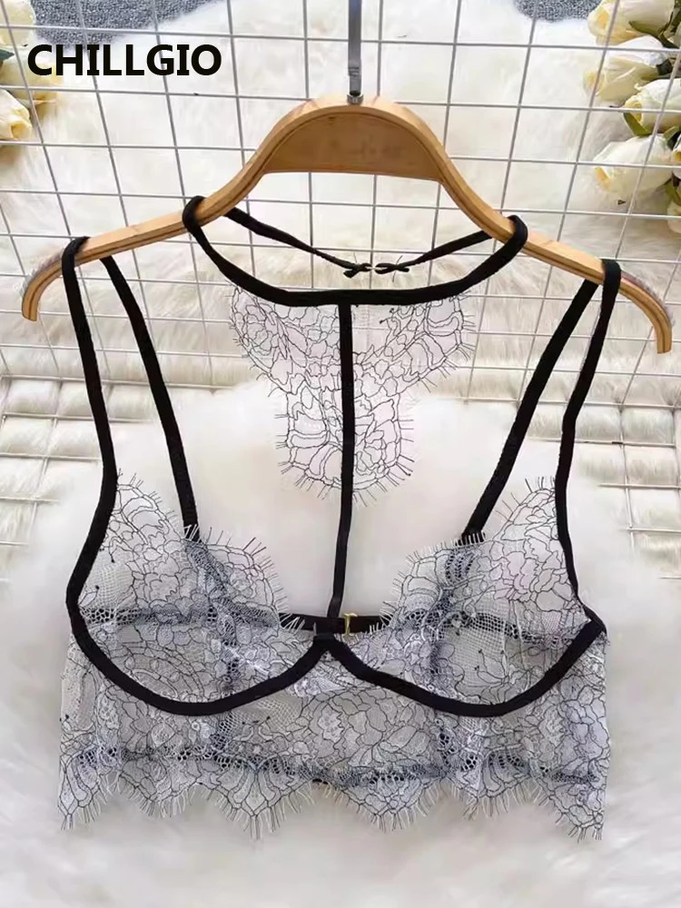CHILLGIO Women Sexy Transparent Lace Bra Brief Suits Fashion Floral Lingerie Erotic Bodycon Two Pieces Intimate Underwear Sets 241031