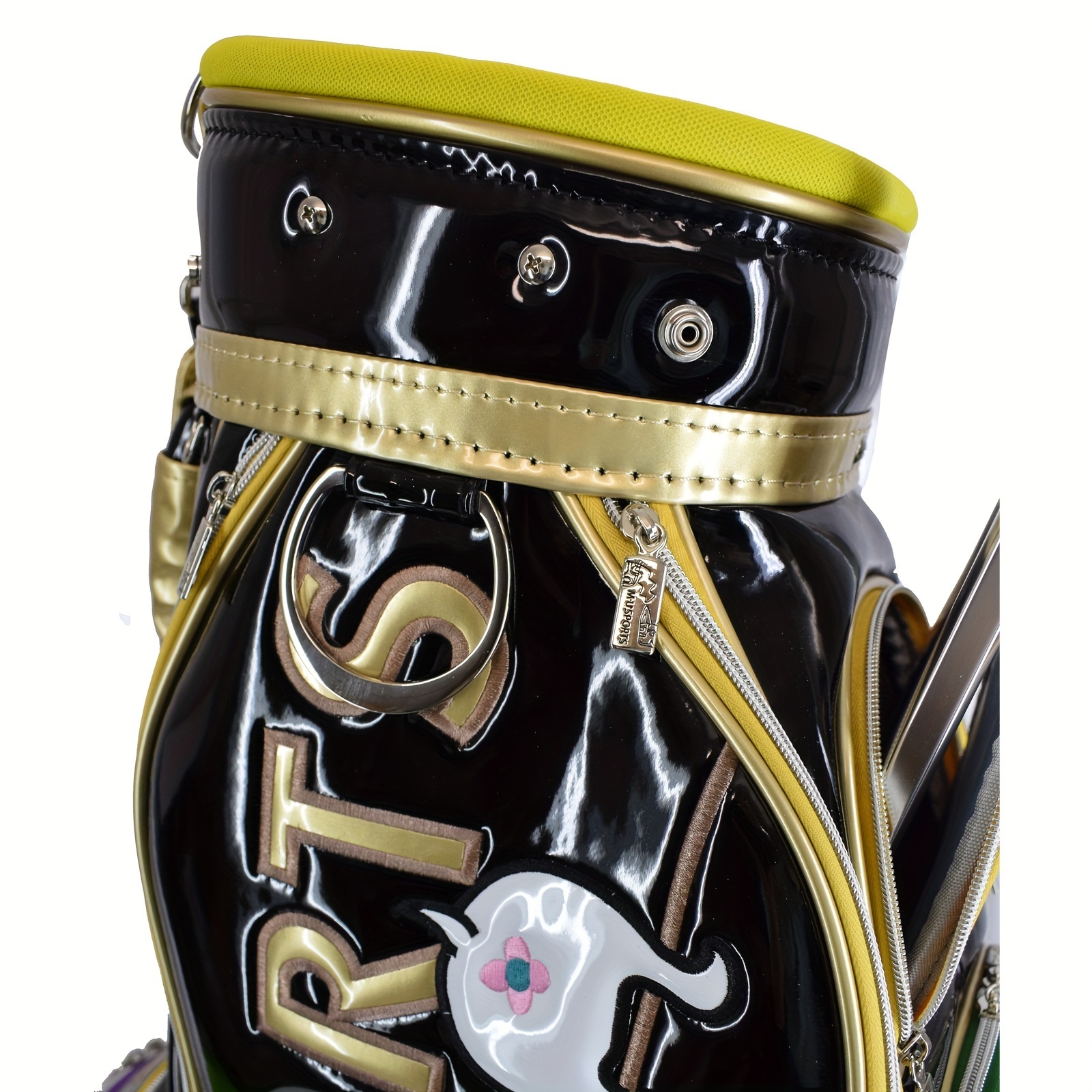 Water resistant golf cart bag with wheels - durable PVC, black, suitable for outdoor sports and fitness equipment