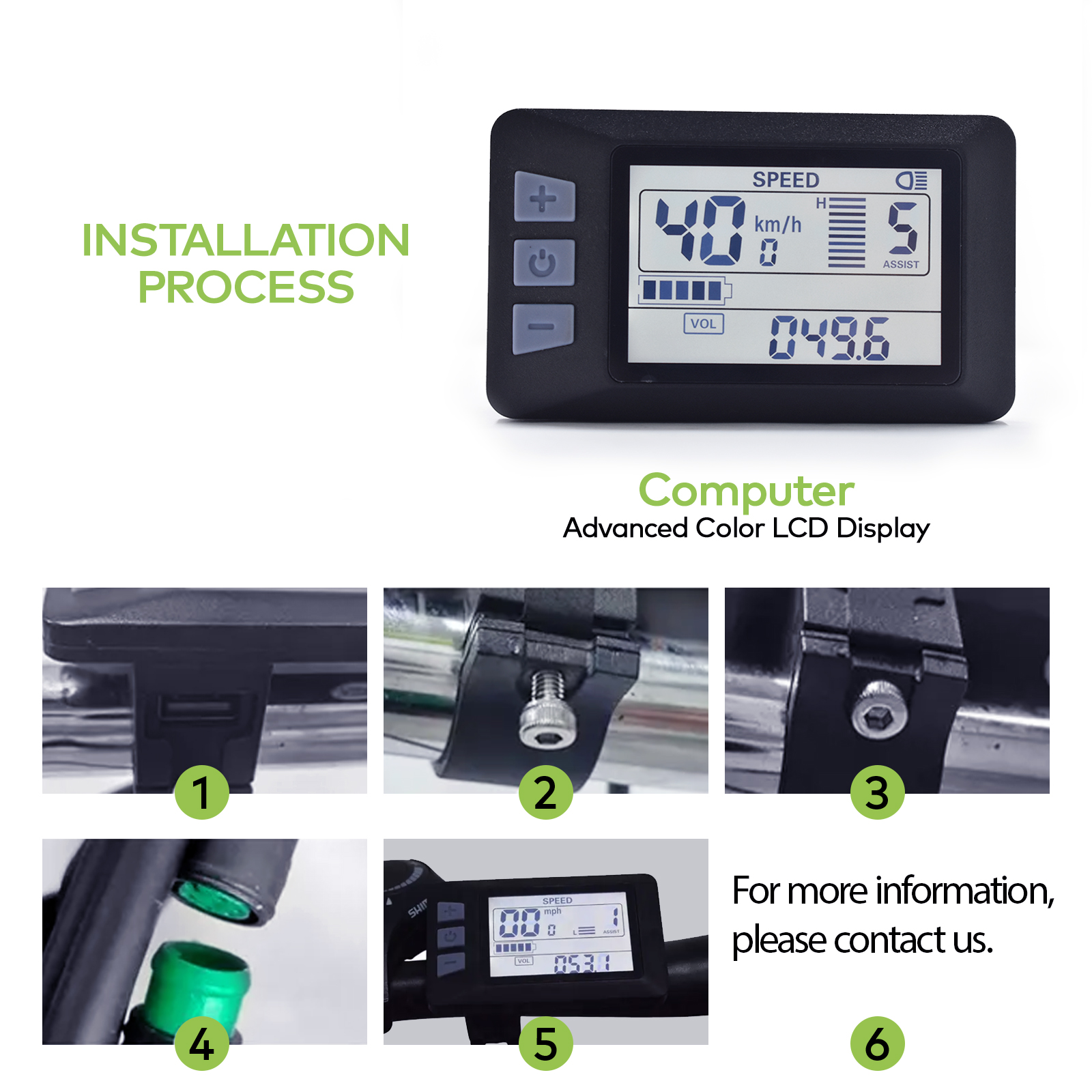 Compact P3H Type Multi-Featured e-Transportation Display - Universal Fit for Eco-Friendly Vehicles