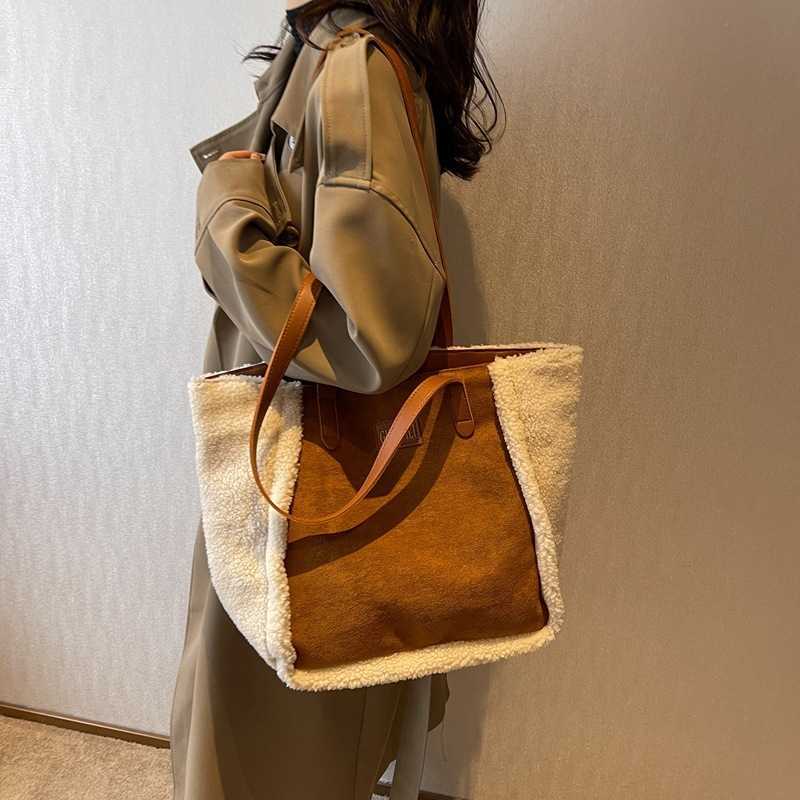 season lamb wool plush bag women, autumn winter new matte shoulder bag commuting 241015