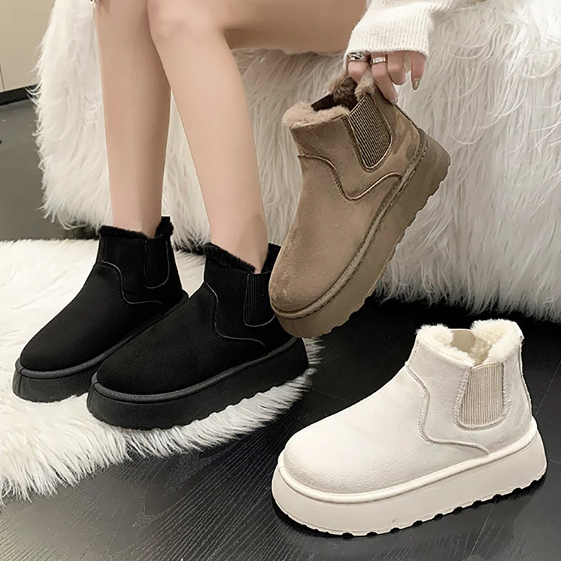 Winter Womens Boots High-top Snow Boots Thickened Plush Warm Simple And Versatile Comfortable Outdoor Non-Slip Cotton Shoes 241030