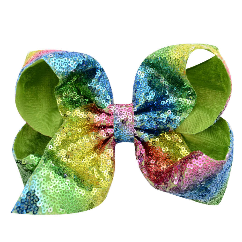 8 inch Sequin Hair Bow Mermaid Hairpin Baby kids Child Hairpin Headdress Colorful Mermaid Hair Clip Hair Accessories 6040