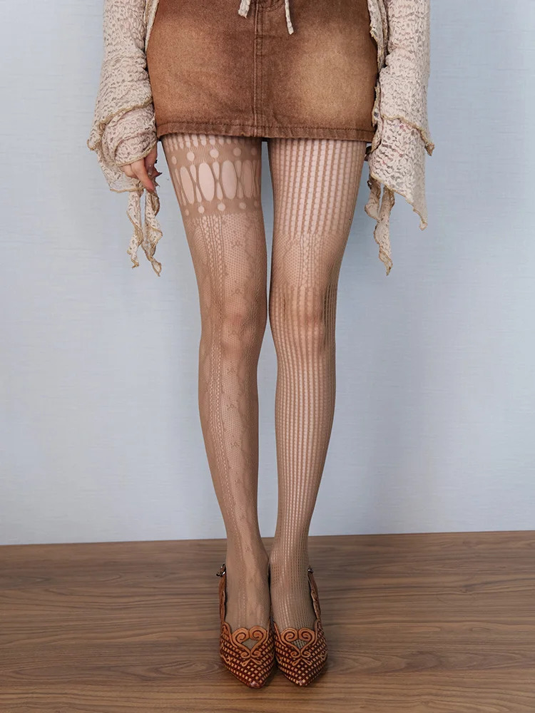 Retro wandering babes y2k dunes asymmetric sweet and spicy music festival stockings ghost horse 2 double 241031
