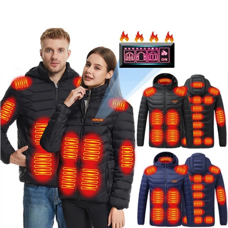 1521 Zones USB Heating Jackets Men Winter Warm Heated Electric Heated Jackets Waterproof Warm Jacket Coat Heated Vests 241031