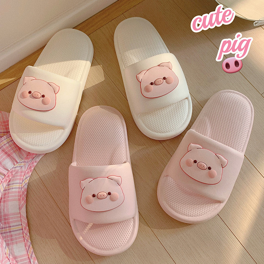 2024 New slippers Ladies Summer shoes Cartoon Piggy slippers Indoor Street Sandals Girls Beach shower slide