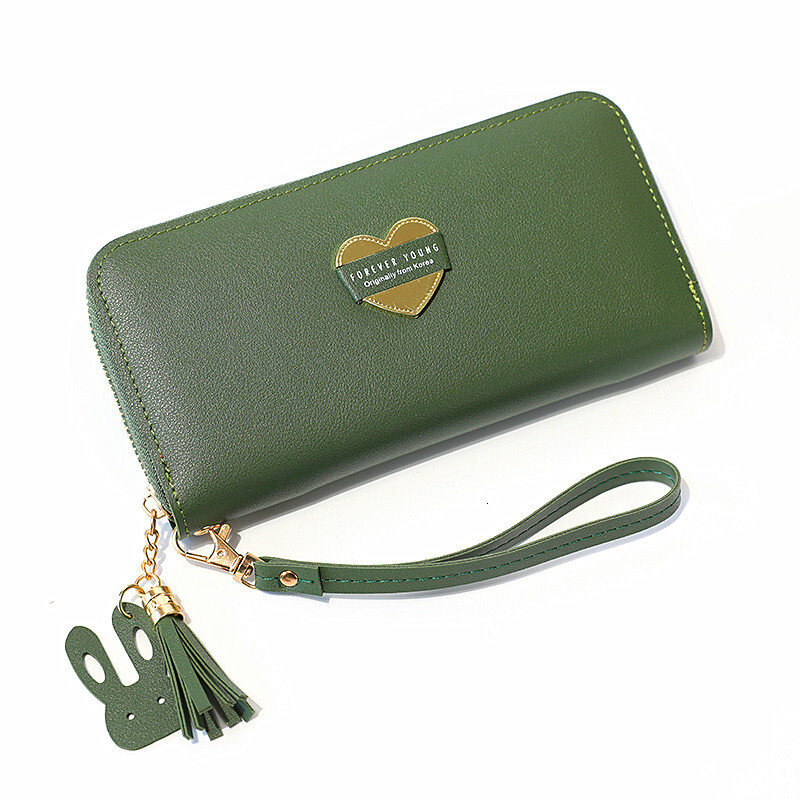 New designer women's hardware love long style fresh exchange multifunctional buckle mobile wallet