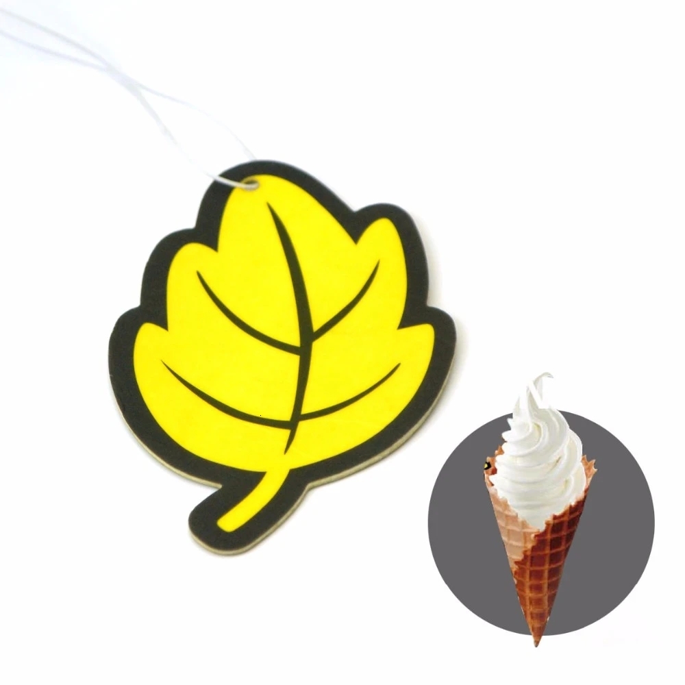 New 6Pcs Air Freshener Natural Scented Tea Paper Auto Hanging Vanilla Perfume Fragrance Leaf Shape Car Accessories Interior