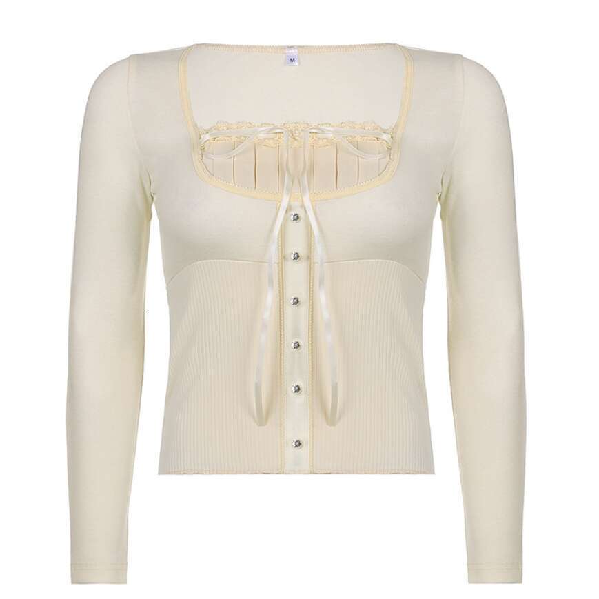 Designer spliced breasted long sleeved top for women's shirts, long sleeved women's long sleeved knitwear