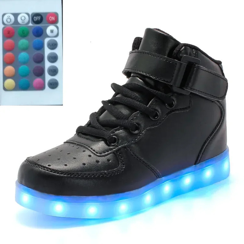 Size 2542 Remote Control USB LED Shoes for Children Adult Feminino Tenis Kids Boys Girls Luminous Sneakers with Lights 241030