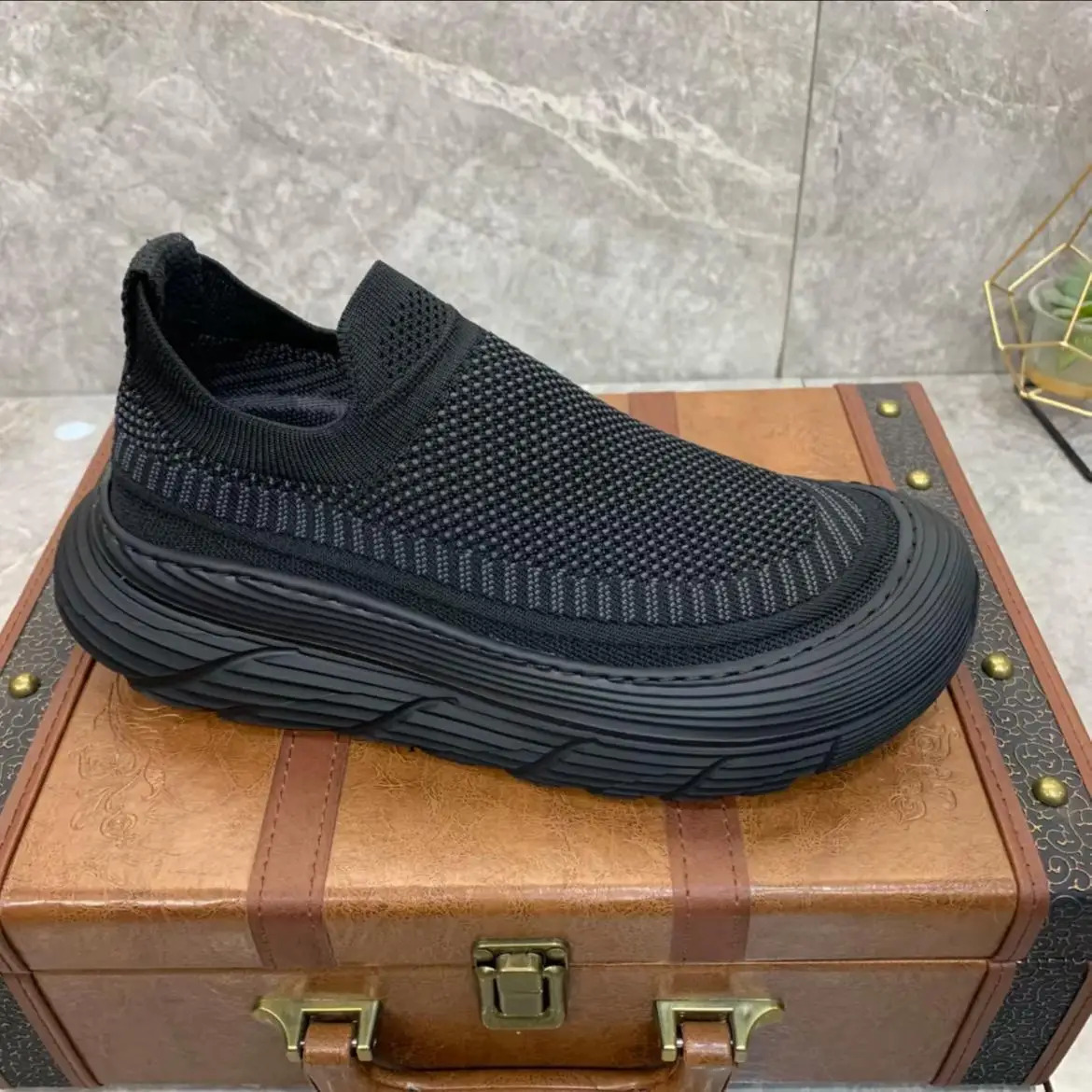2025 New Man Sneakers Summer Black Weaving Breathable Mesh Atos Hommes Casual Quick-dry Soft Sole Men's Sport Shoes Outdoor