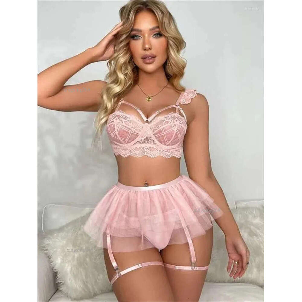 Bras Sets Sexy Lingerie Bra And Panty Set Exotic Sensual Transparent Erotic Apparel Porn Goth Mesh Sex Outfit Top Briefs