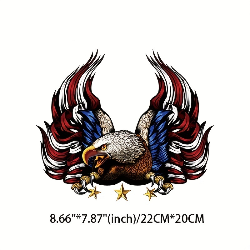 New Car Bald Eagle Diffuse Paper Flag Shielding Scratch Outdoor Vinyl Sticker For Windows Bumpers Laptops Etc