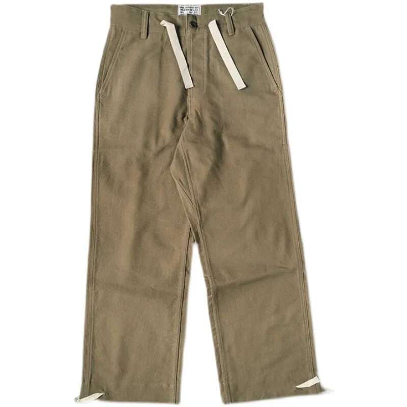 Red Bronson Naval Heritage Work Pants Wide Straight Leg Men's Casual Trousers High Rise