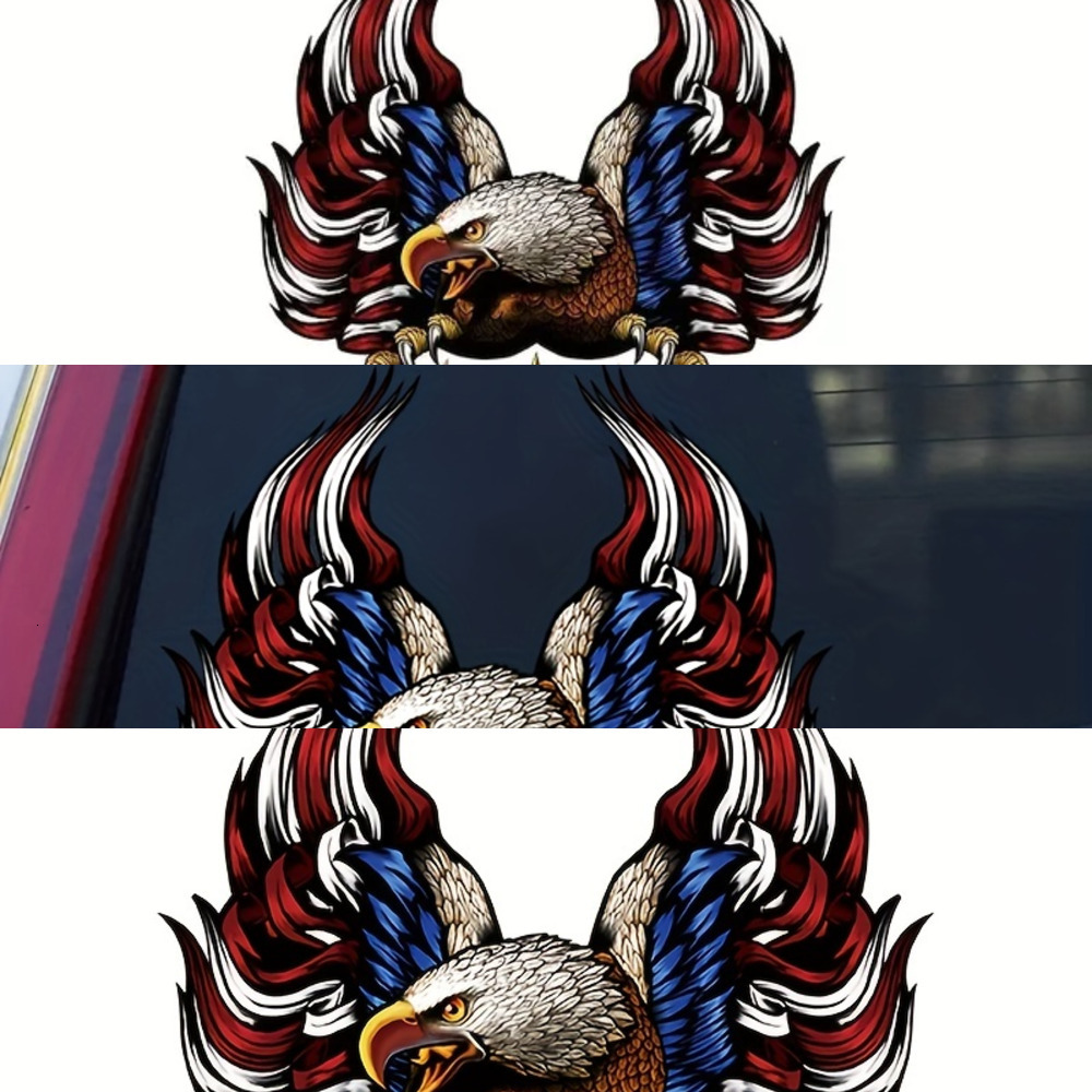 New Car Bald Eagle Diffuse Paper Flag Shielding Scratch Outdoor Vinyl Sticker For Windows Bumpers Laptops Etc