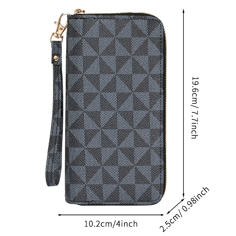 New designer's light luxury women's single pull used flower wallet, multifunctional handheld card bag, fashionable mobile wallet