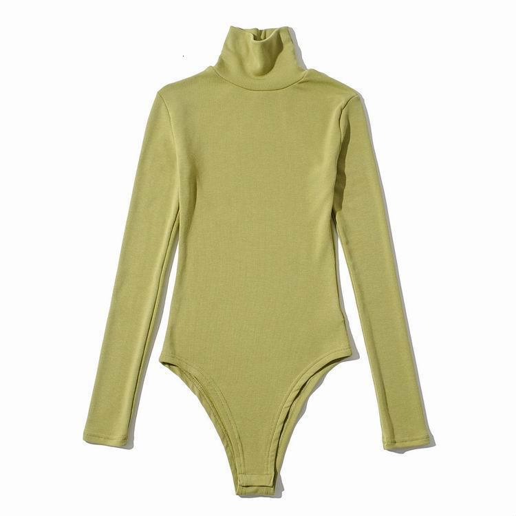 Designer style Instagram super hot slim fit slimming high neck long sleeved jumpsuit women's autumn and winter solid color versatile T-shirt base