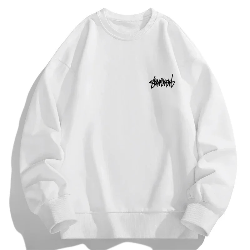 2024 Spring Autumn Men Casual Sweatshirts Harajuku Loose Streetwear Tops O Neck Pullover Hoody Solid Mens M3XL 241024