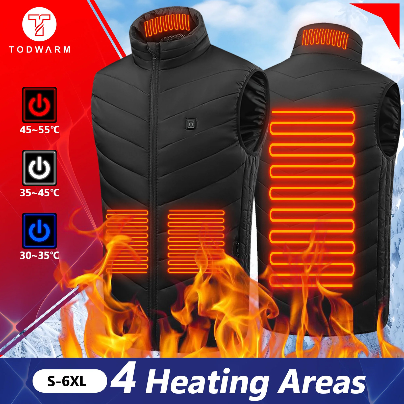 21 Heated Vest Zones Electric Heated Jackets Men Women Sportswear Heated Coat Motorcycle USB Heating Jacket For Camping 241031