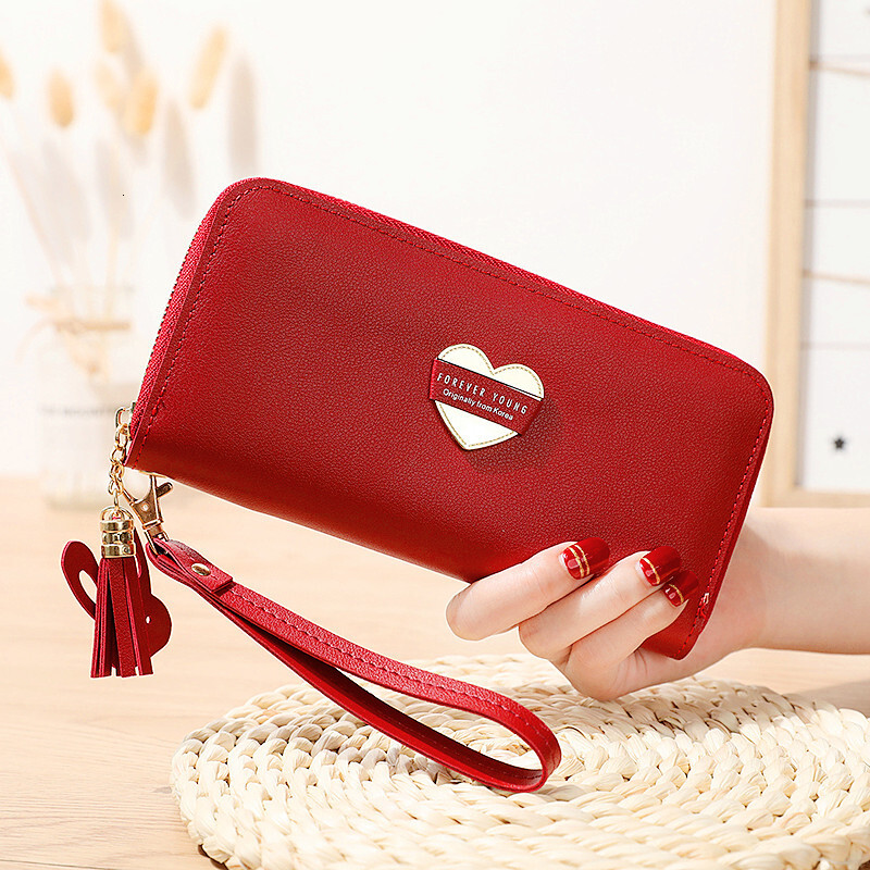 New designer women's hardware love long style fresh exchange multifunctional buckle mobile wallet