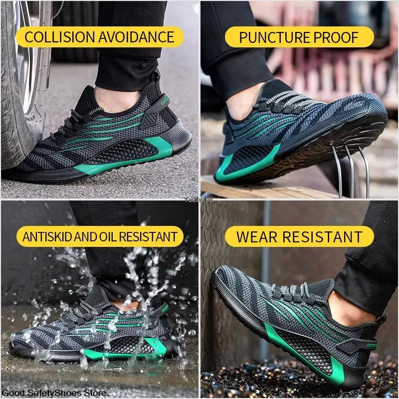 Women Safety Shoes Men For Work Shoes With Steel Toe Cap Puncture-Proof Work Sneakers Lightweight Breathable Work Safety Boots 241031