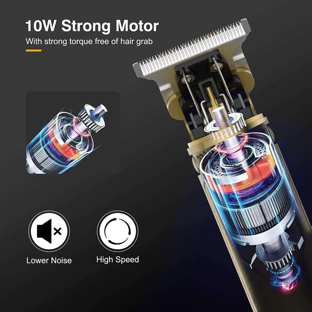 Men's Cordless Electric Hair Clippers Kit Rechargeable T-Blade Trimmer with Zero-Gap Edge and Guide Comb Dragon Design